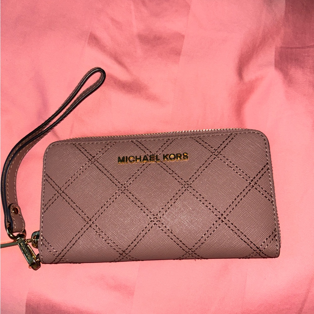 Michael Kors Mauve/Dark Pink/Tan Wallet